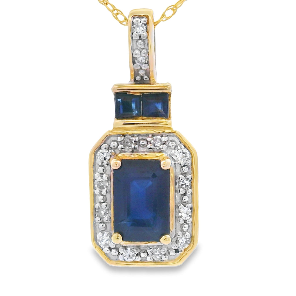 Sapphire Diamond Fashion Pendants 14KT Yellow Gold