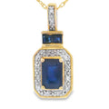 Sapphire Diamond Fashion Pendants 14KT Yellow Gold