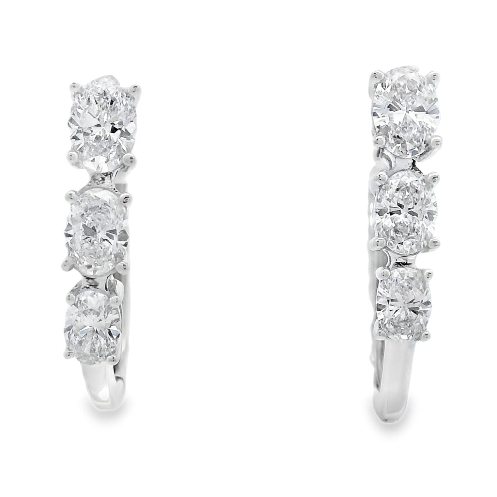 1.50ct Lab Grown Diamond Hoop Earrings 14KT White Gold