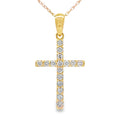 .30ct Diamond Cross Religious Pendant 14KT Yellow Gold