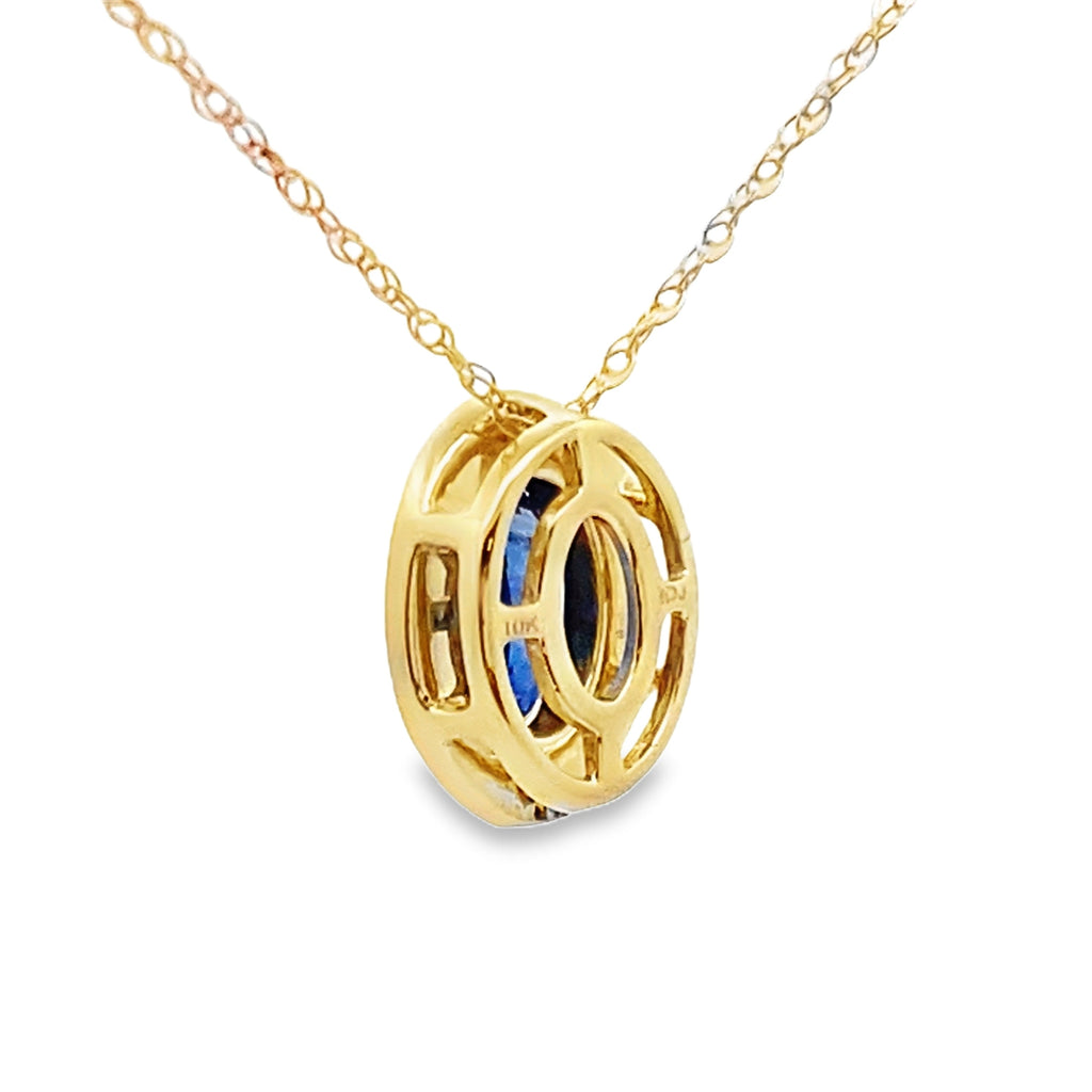 Sapphire Diamond Fashion Pendants 10KT Yellow Gold