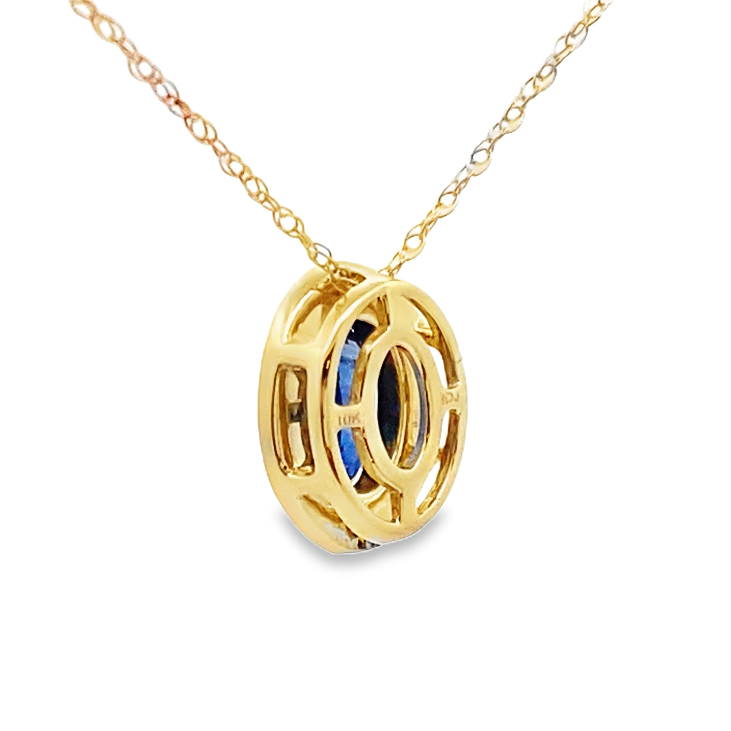 Sapphire Diamond Fashion Pendants 10KT Yellow Gold