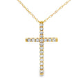 .19ct Diamond Cross Religious Pendant 14KT Yellow Gold