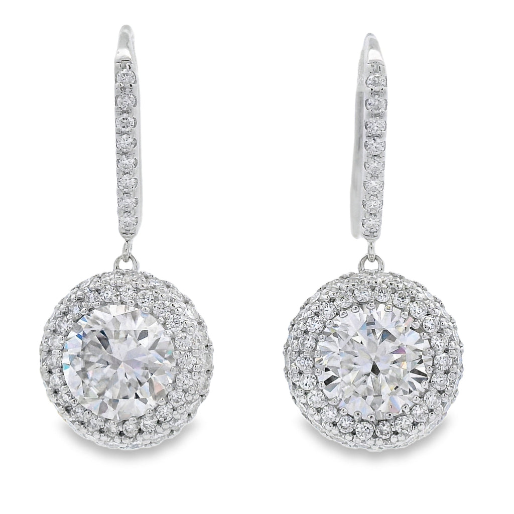 8.33ct Moissanite Dangle Earrings Sterling Silver