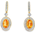 1.06ct Citrine Diamond Dangle Earrings 10KT Yellow Gold