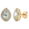 .79ct Aquamarine Diamond Stud Earrings 10KT Yellow Gold