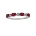 1.08ct Ruby Diamond Fashion band rings 14KT White Gold