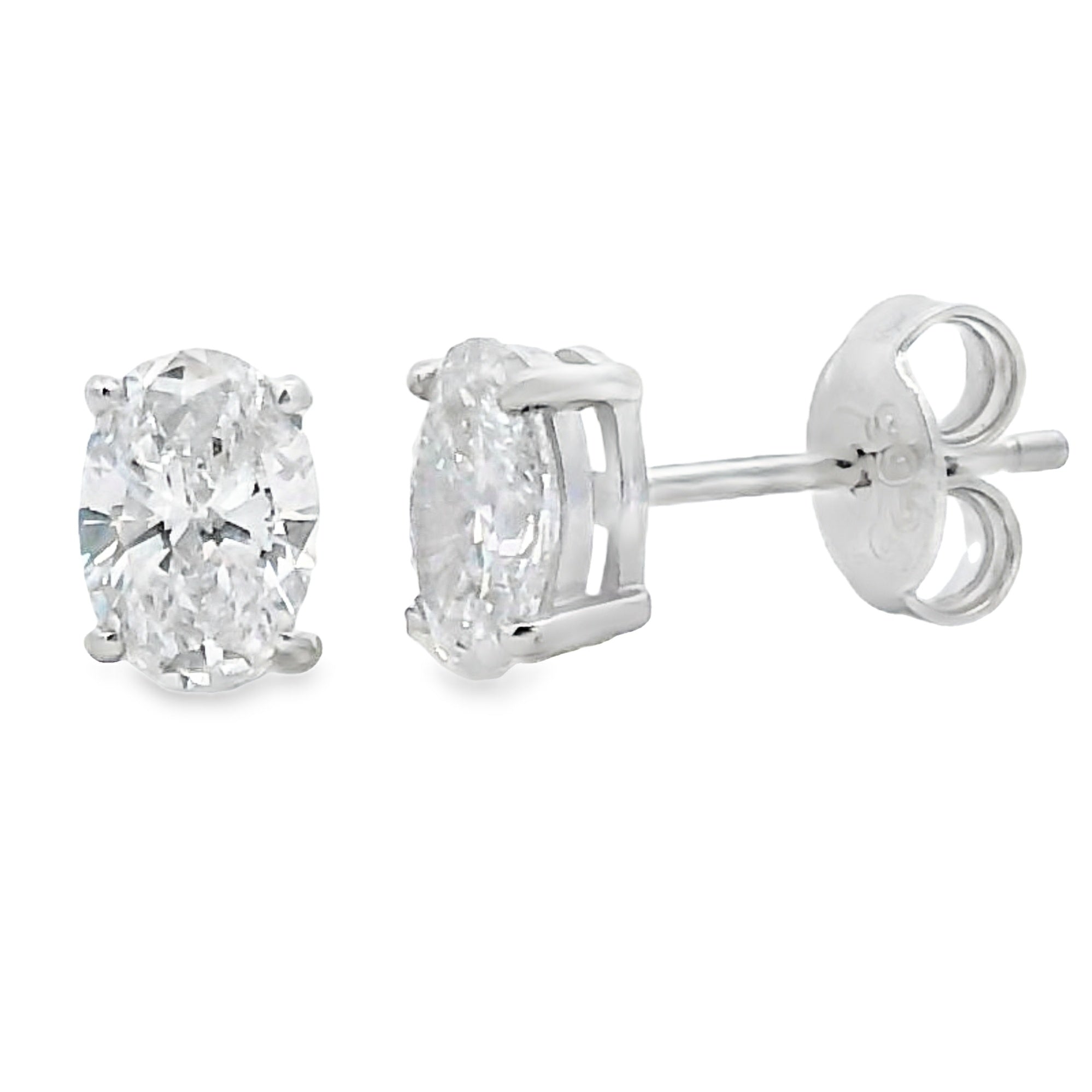 1.00ct Lab Grown Diamond Stud Earrings Sterling Silver