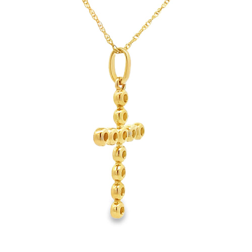 .15ct Diamond Cross Religious Pendant 14KT Yellow Gold