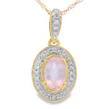 Rose Quartz Diamond Fashion Pendants 10KT Yellow Gold