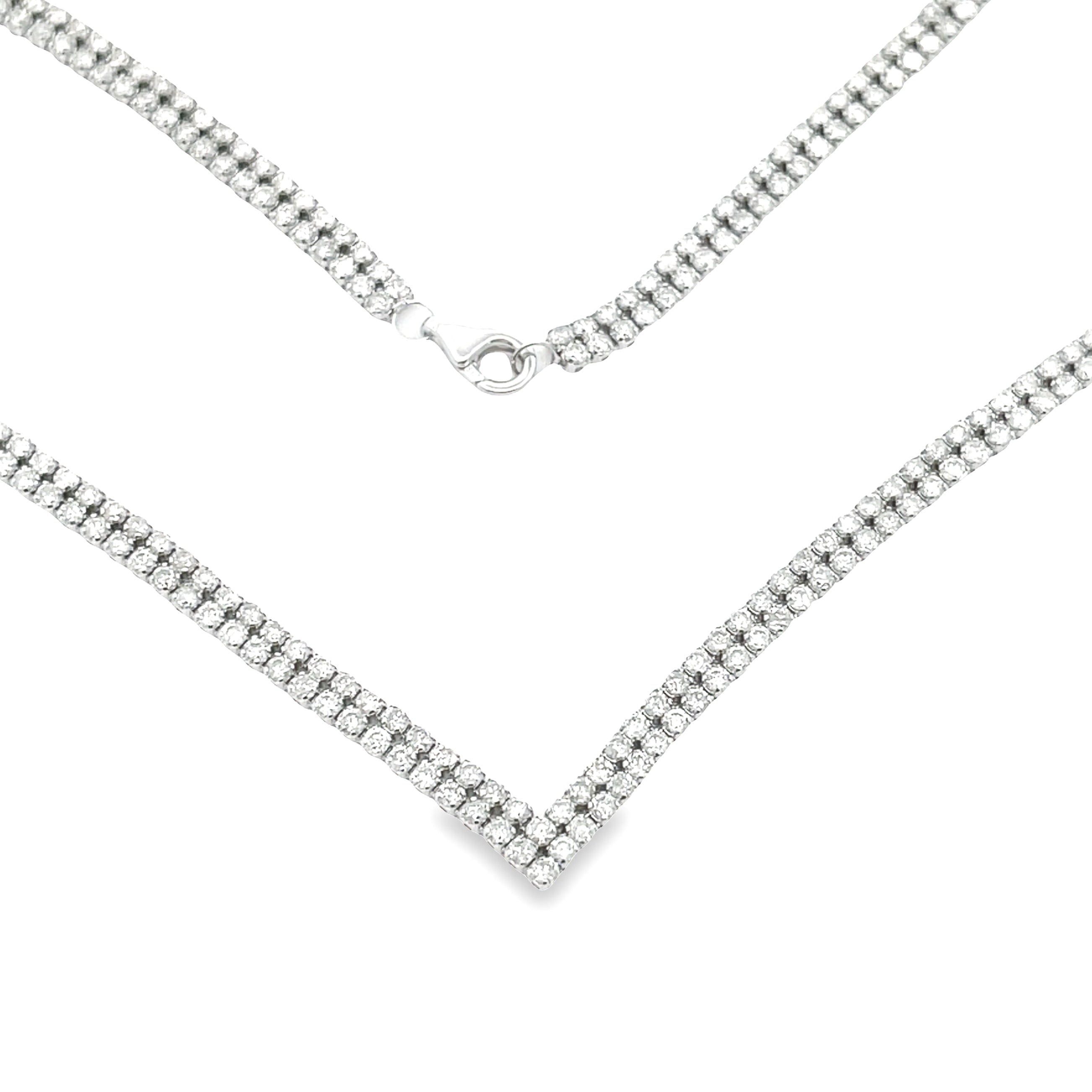 7.00ct Diamond Tennis Necklace 14KT White Gold