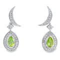 .52ct Peridot Diamond Dangle Earrings 10KT White Gold
