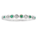 Emerald Diamond stackable band set 14KT White Gold
