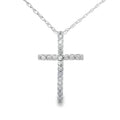 .10ct Diamond Cross Religious Pendant 14KT White Gold