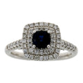 1.22ct Sapphire Diamond Ring 14KT White Gold