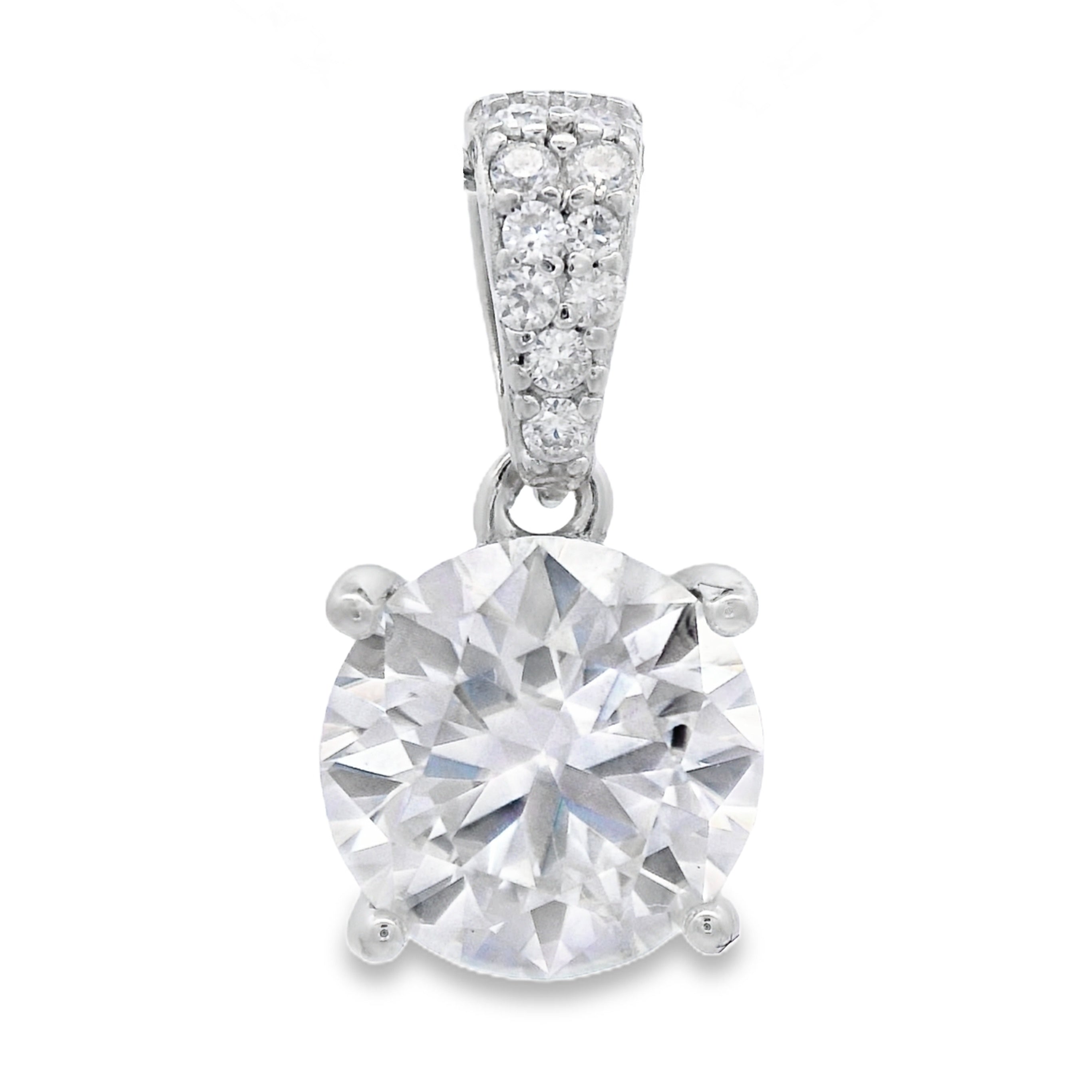 2.00ct Moissanite Pendant Sterling Silver