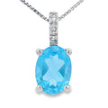 Blue Topaz Diamond Fashion Pendants 10KT White Gold