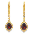 2.43ct Garnet Diamond Dangle Earrings 10KT Yellow Gold