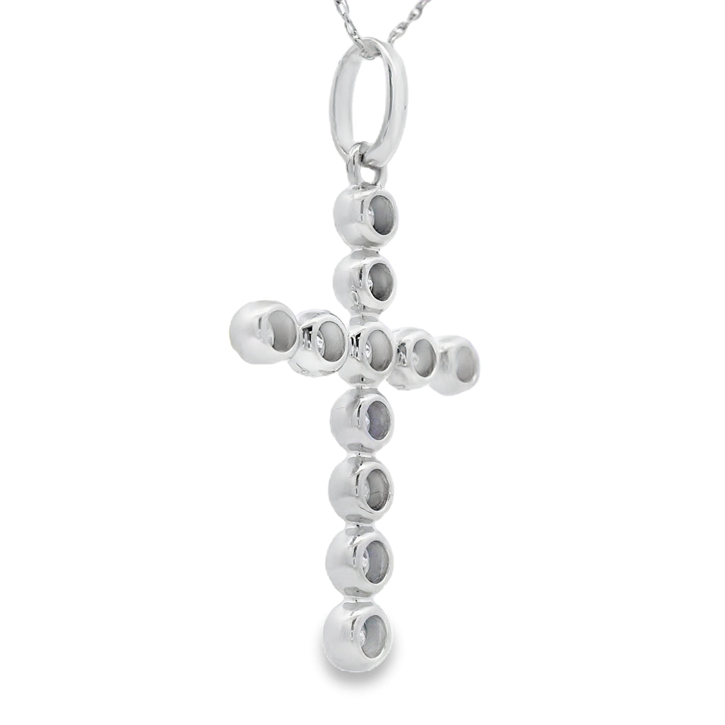 .50ct Diamond Cross Religious Pendant 14KT White Gold