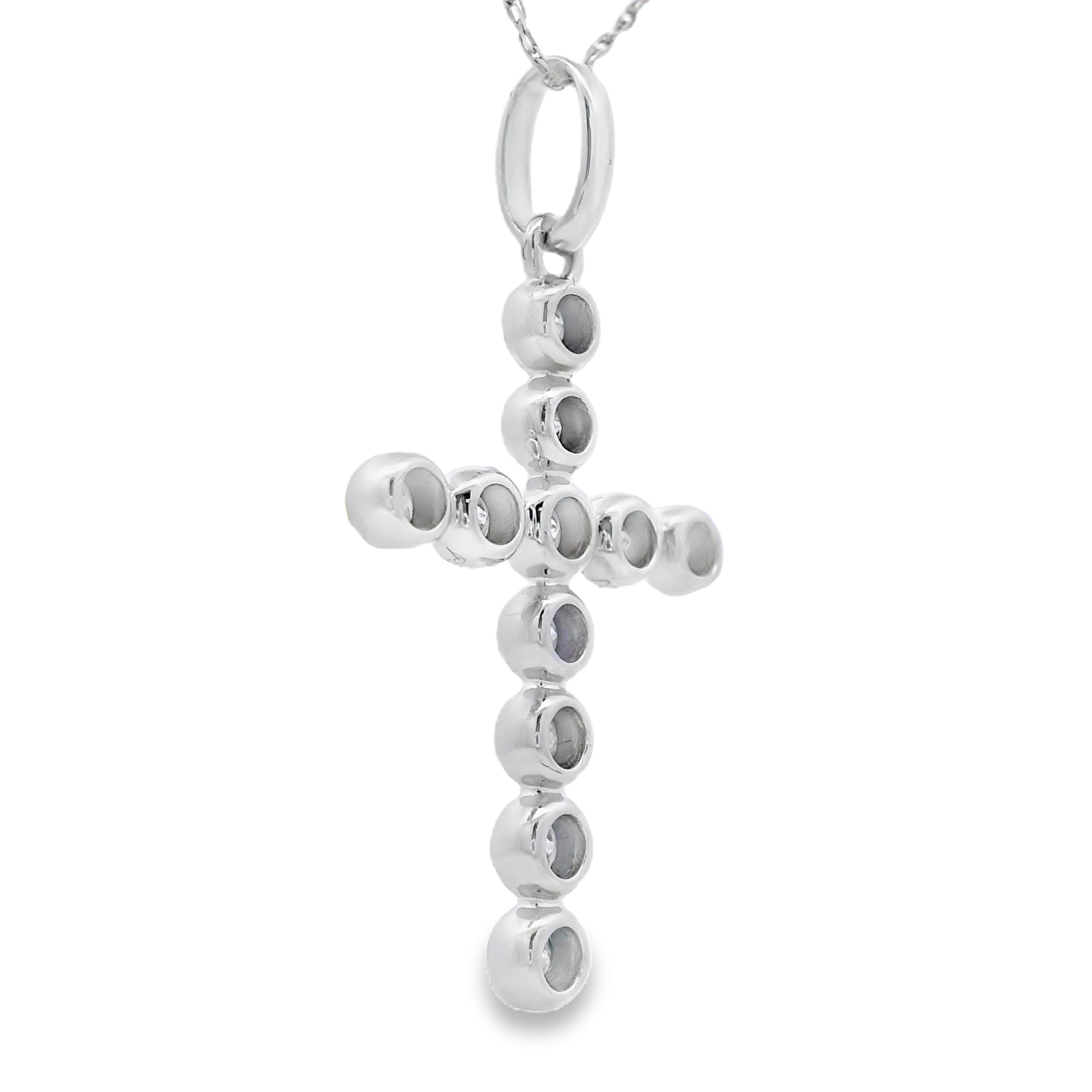 .50ct Diamond Cross Religious Pendant 14KT White Gold