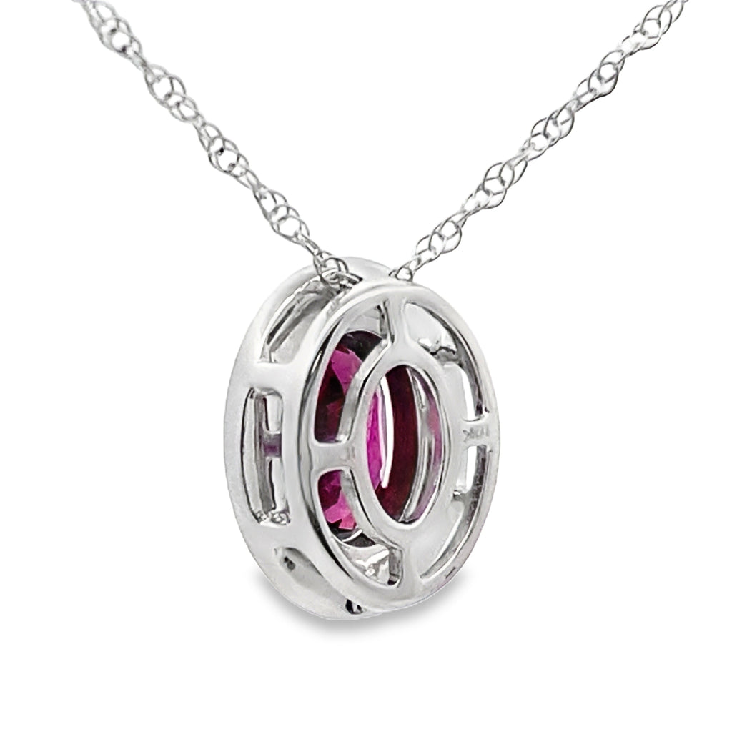 .52ct Garnet Diamond Fashion Pendants 10KT White Gold
