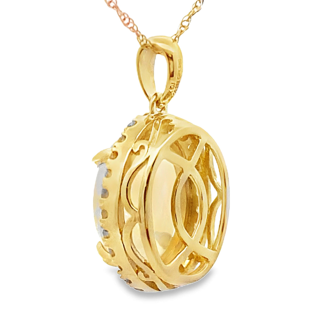 2.39ct Opal Diamond Fashion Pendants 10KT Yellow Gold