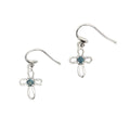 .27ct Sapphire Cross Earrings 10KT White Gold