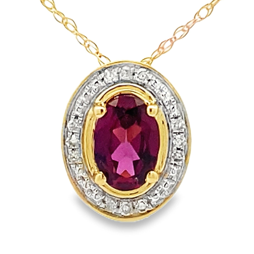 .52ct Garnet Diamond Fashion Pendants 10KT Yellow Gold