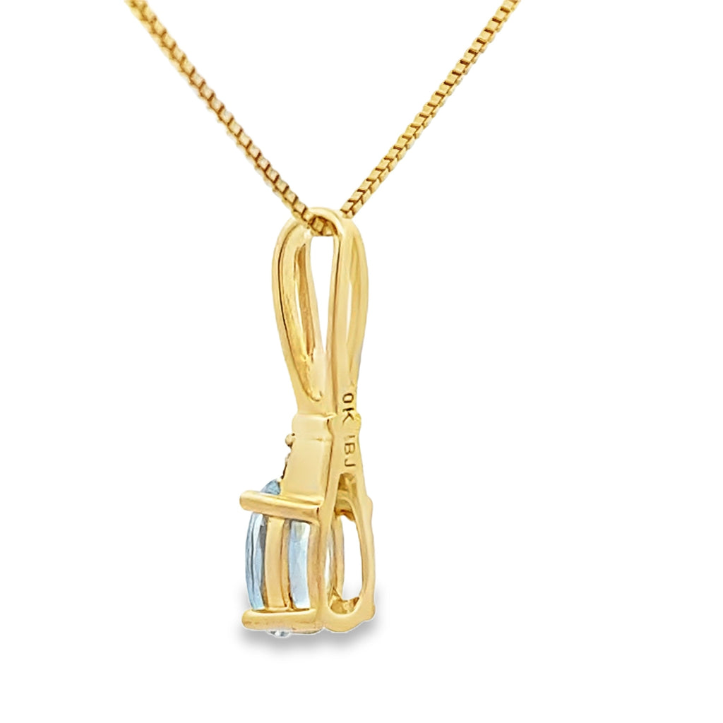 Aquamarine Diamond Fashion Pendants 10KT Yellow Gold