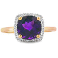 1.34ct Amethyst Diamond Ring 10KT Yellow Gold