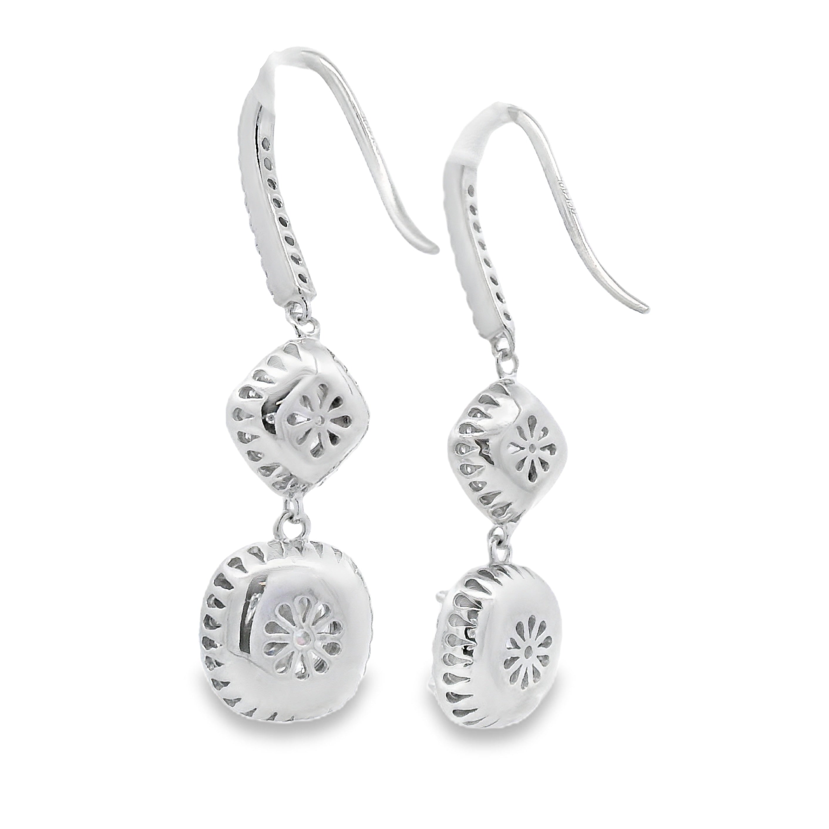 8.51ct Moissanite Dangle Earrings Sterling Silver