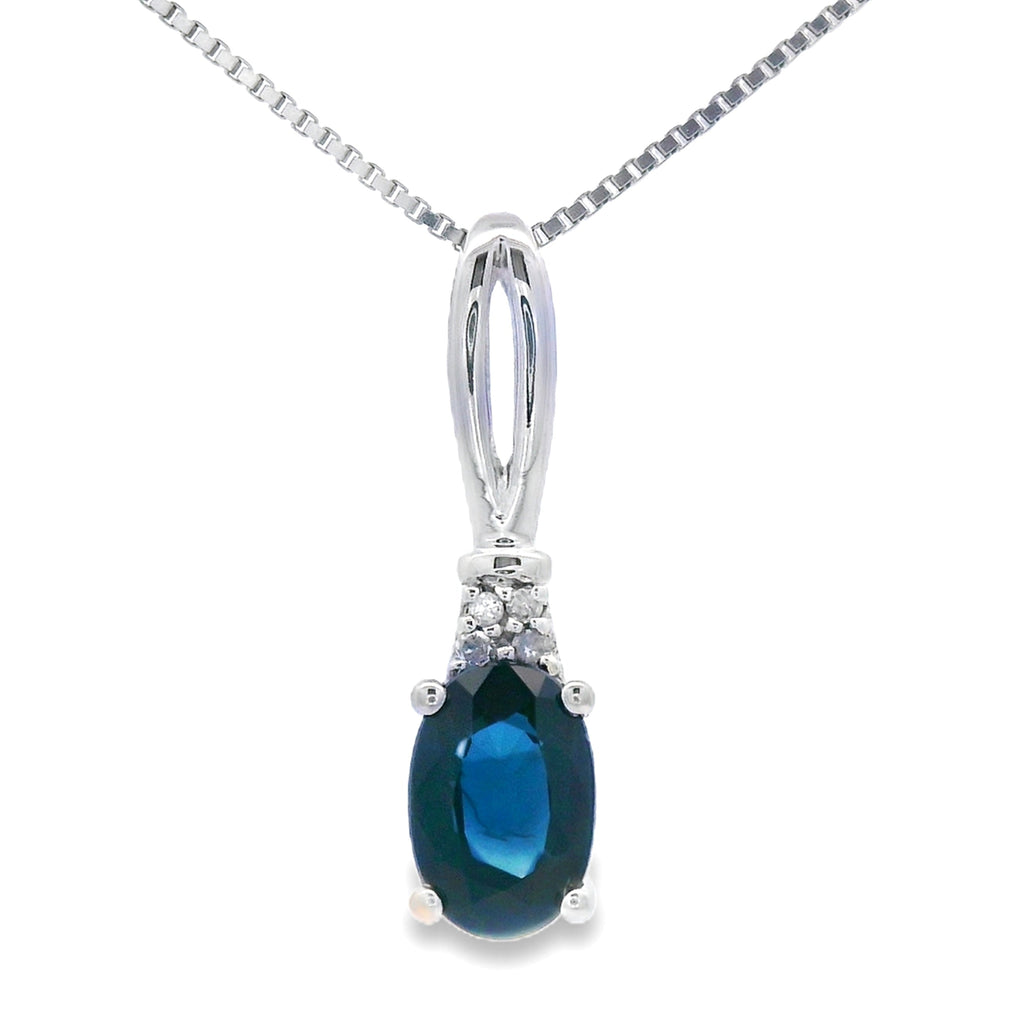 .34ct Sapphire Diamond Fashion Pendants 10KT White Gold