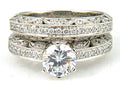.54ct Antique Style Engagement Ring Set 18KT White Gold