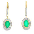 Chalcedony Diamond Dangle Earrings 10KT Yellow Gold