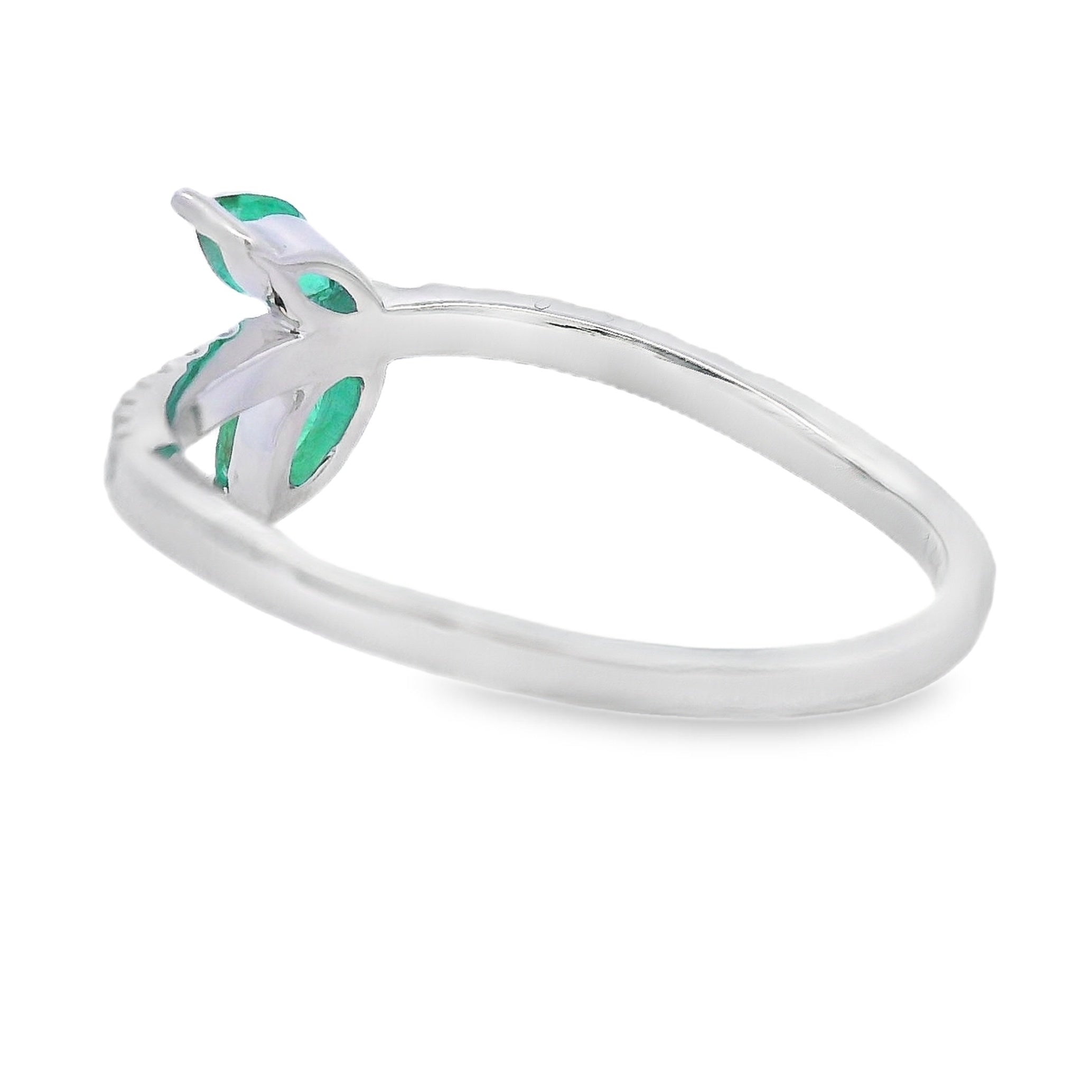 .29ct Emerald Diamond Ring 14KT White Gold