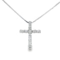 .15ct Diamond Cross Religious Pendant 14KT White Gold