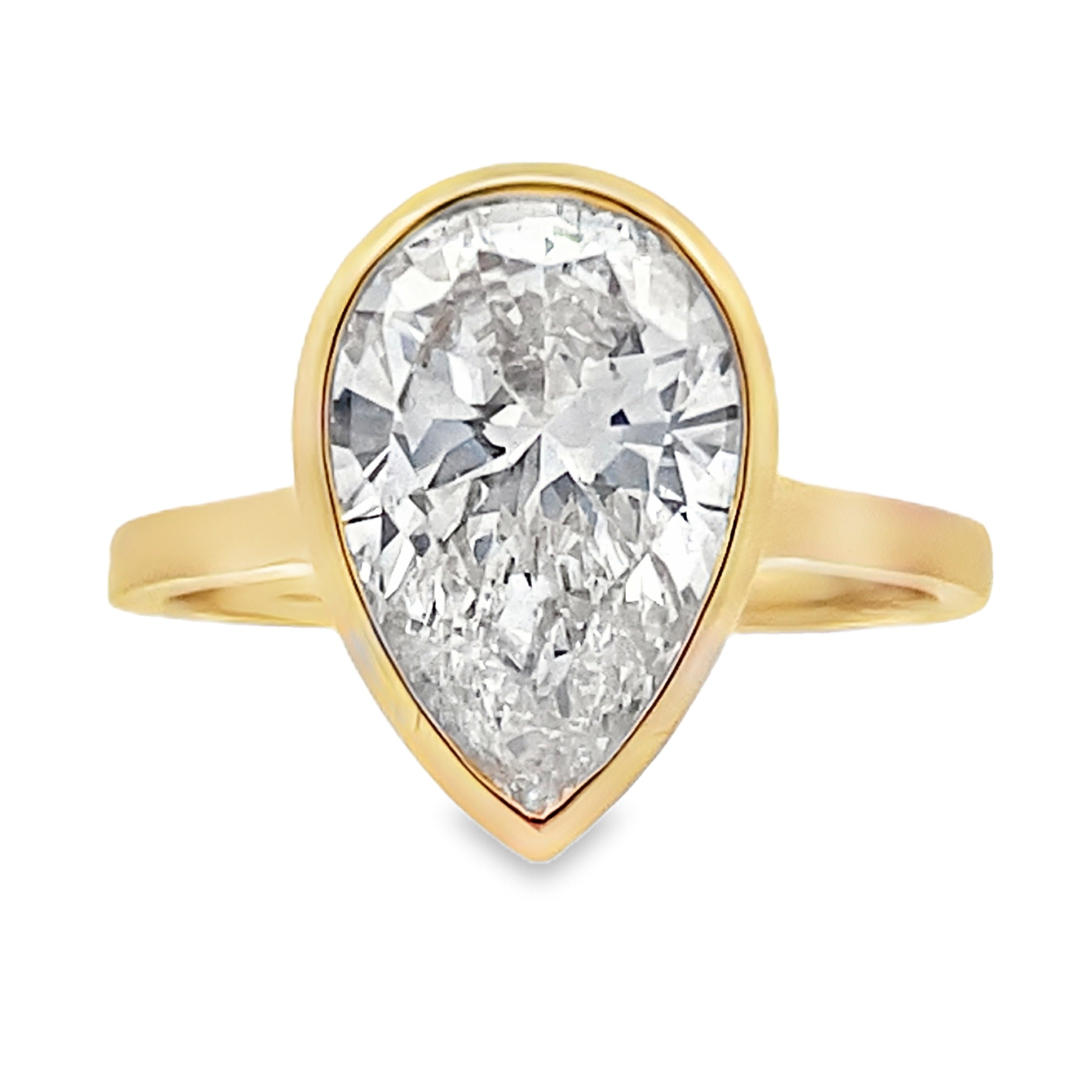 Genuine 3.00ct Lab Grown Diamond  14KT Yellow Gold