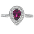 .56ct Garnet Diamond Ring 10KT White Gold