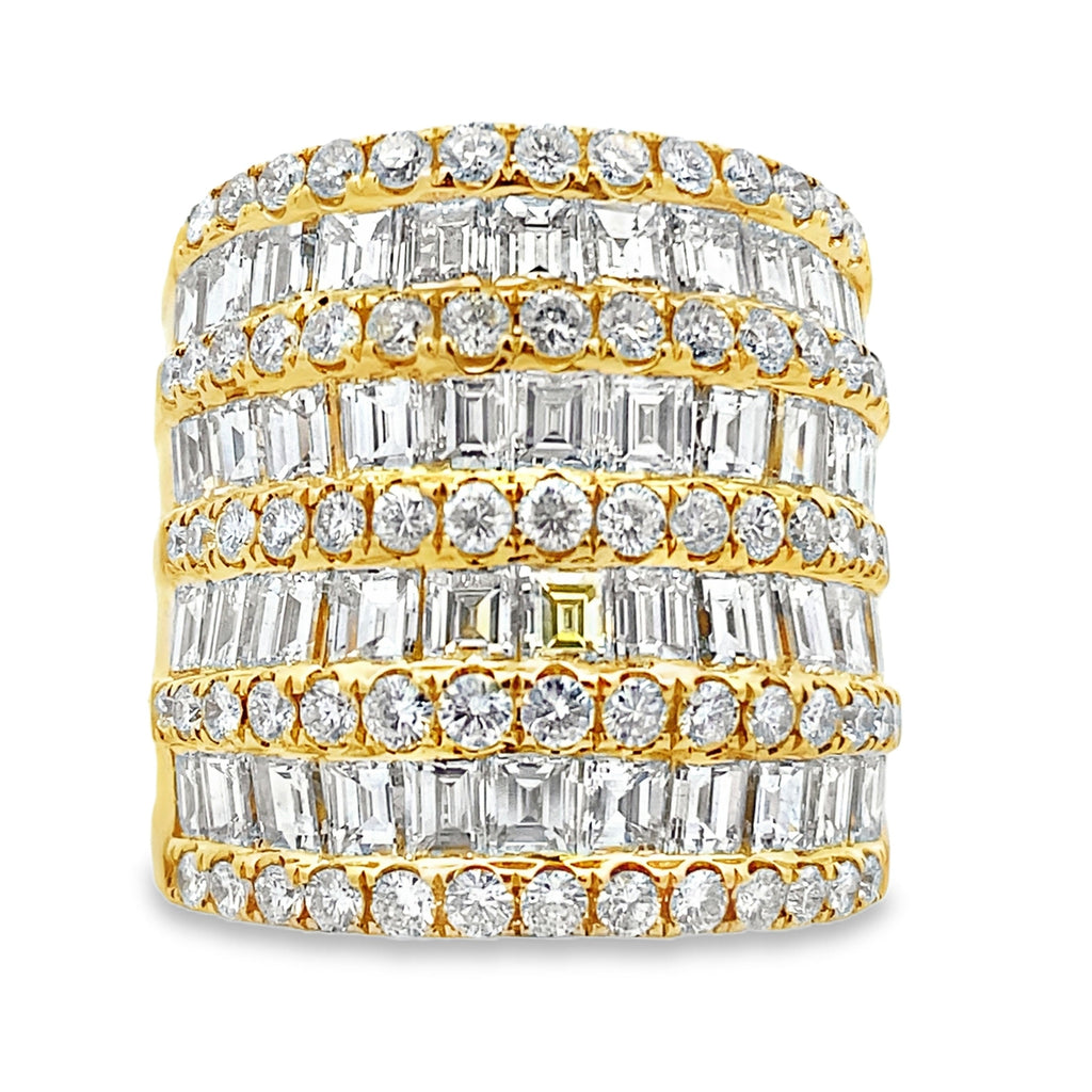 6.65ct Diamond Ring 18KT Yellow Gold