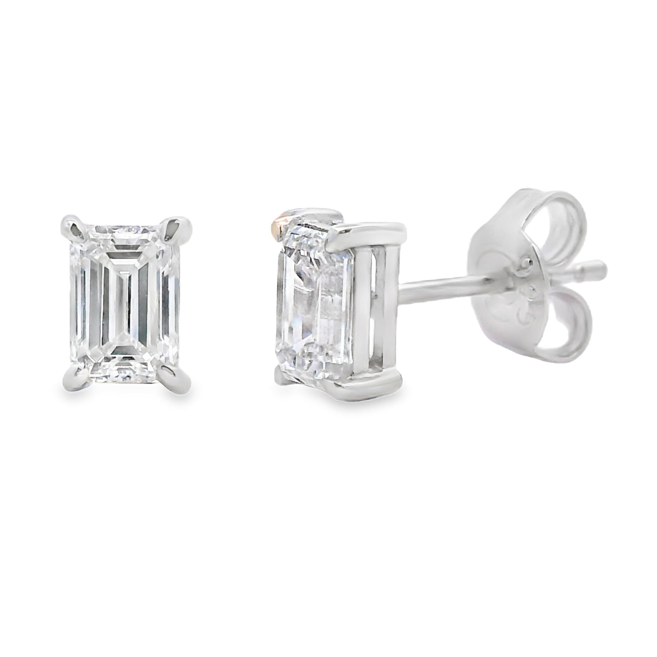 1.00ct Lab Grown Diamond Stud Earrings Sterling Silver