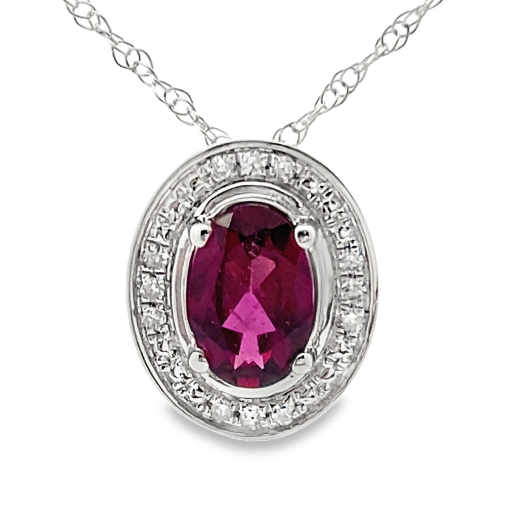 .52ct Garnet Diamond Fashion Pendants 10KT White Gold