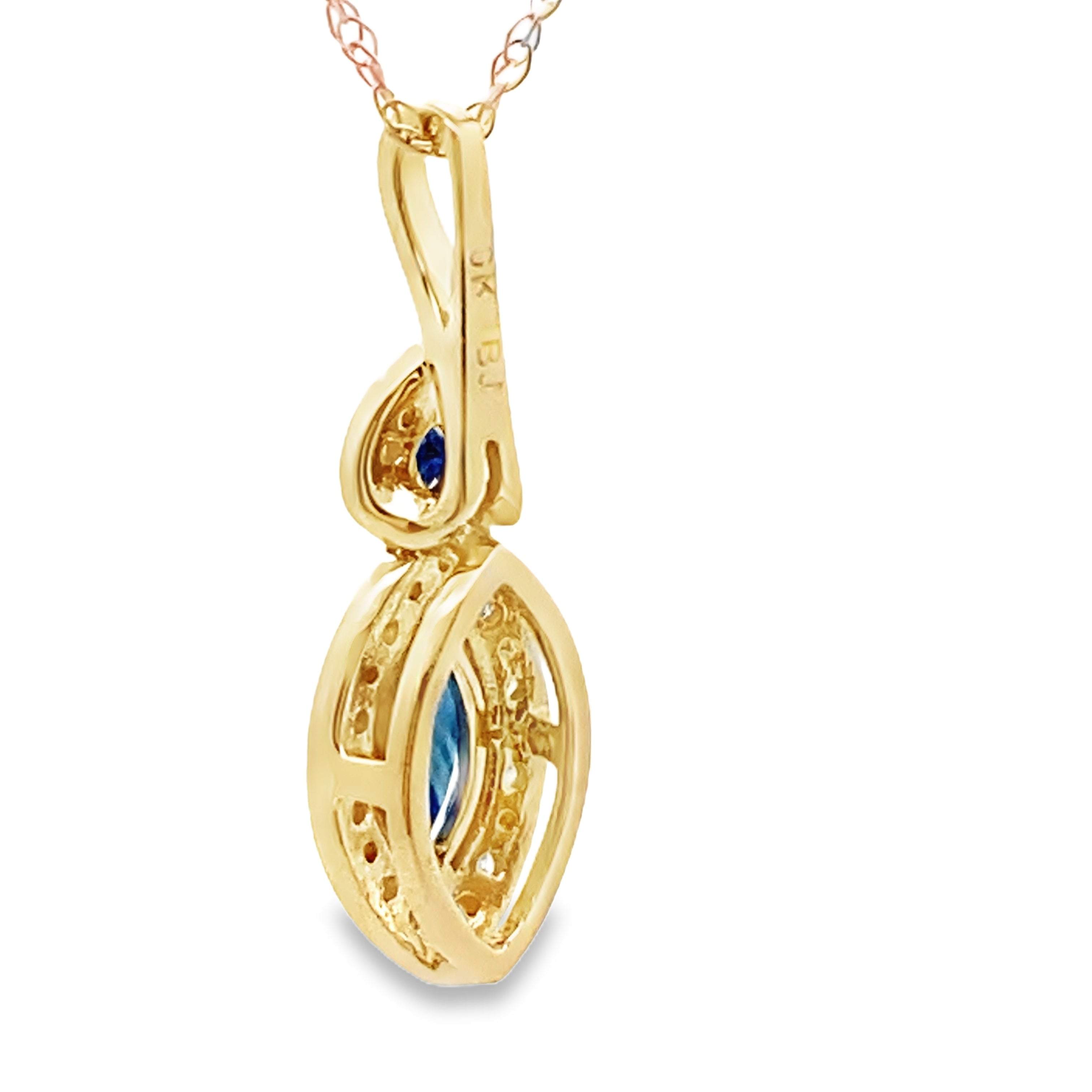 Sapphire Diamond Fashion Pendants 10KT Yellow Gold