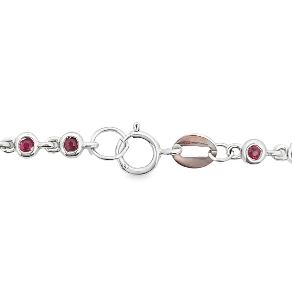 .89ct Ruby Diamond Bracelet 14KT White Gold