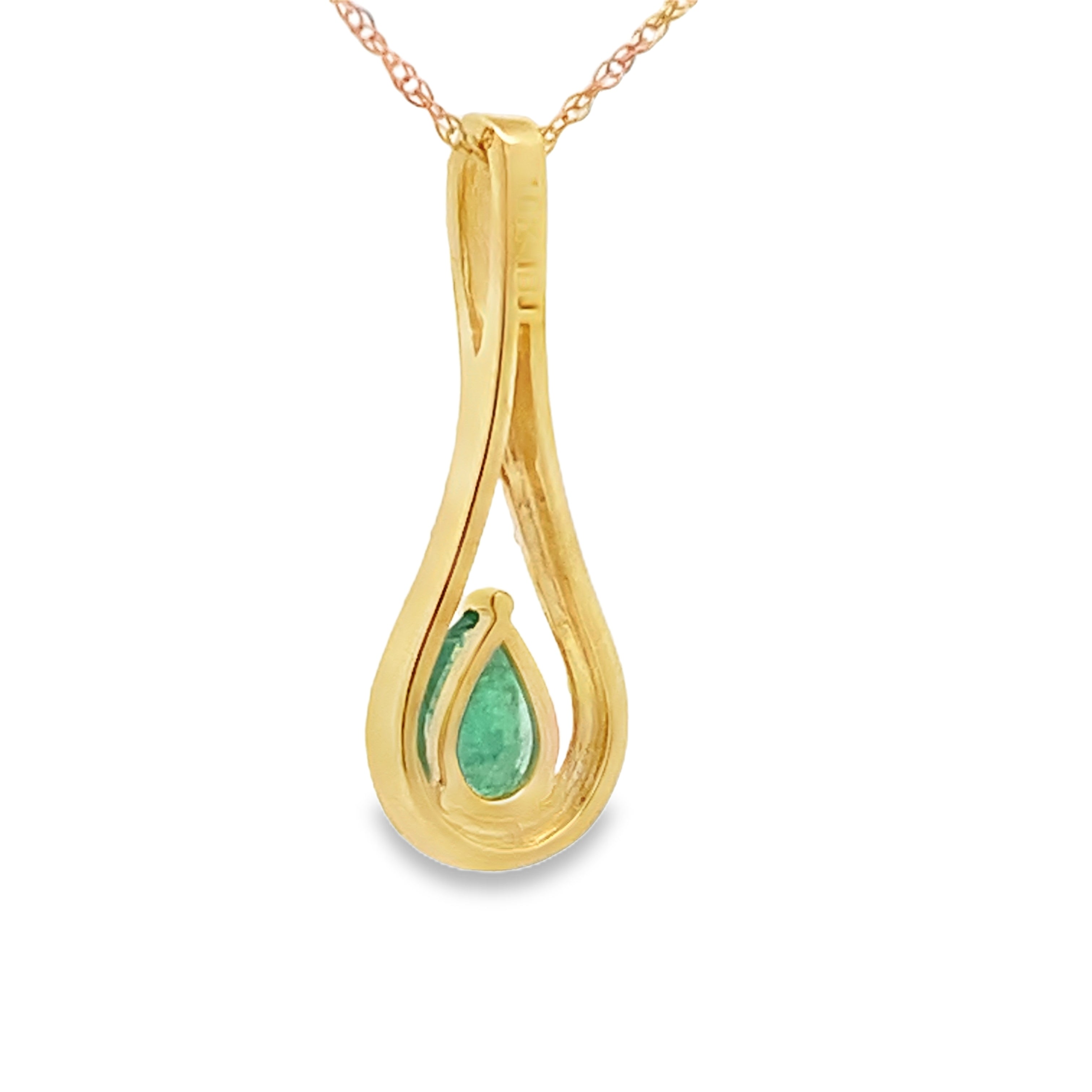 .37ct Emerald Diamond Fashion Pendants 10KT Yellow Gold