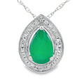 Chalcedony Diamond Fashion Pendants 10KT White Gold
