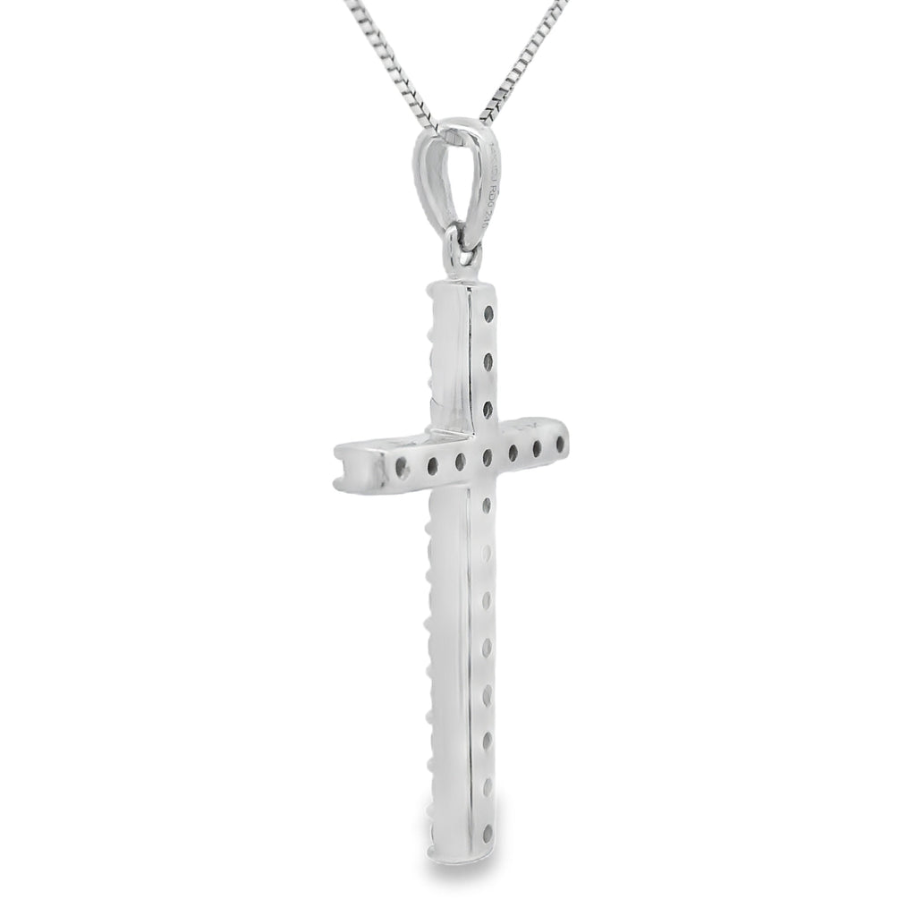 .25ct Diamond Cross Religious Pendant 14KT White Gold