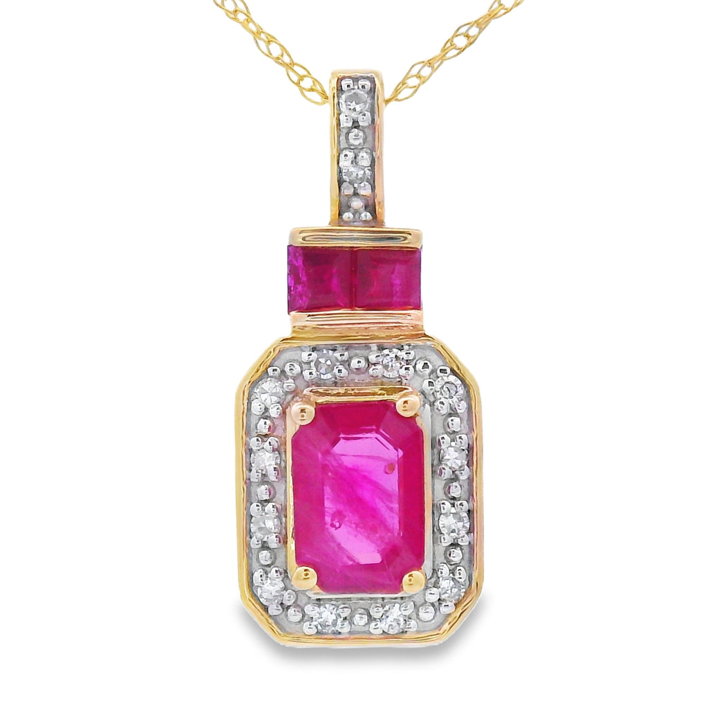 .82ct Ruby Diamond Fashion Pendants 14KT Yellow Gold