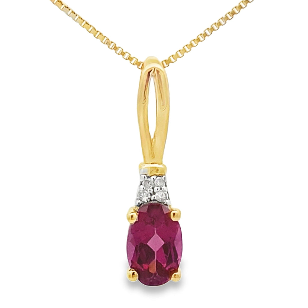 Rhodolite Garnet Fashion Pendants 10KT Yellow Gold