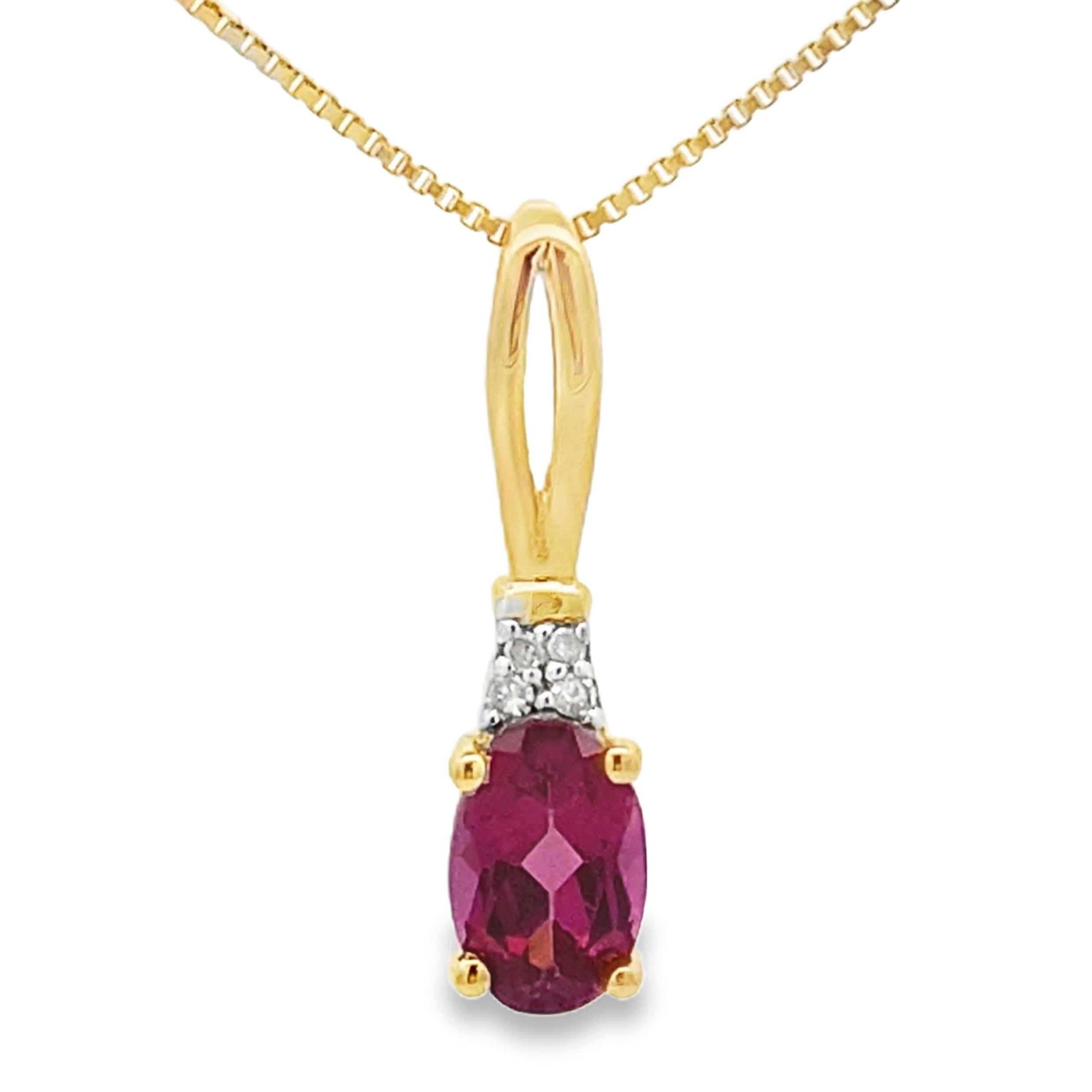 Rhodolite Garnet Fashion Pendants 10KT Yellow Gold