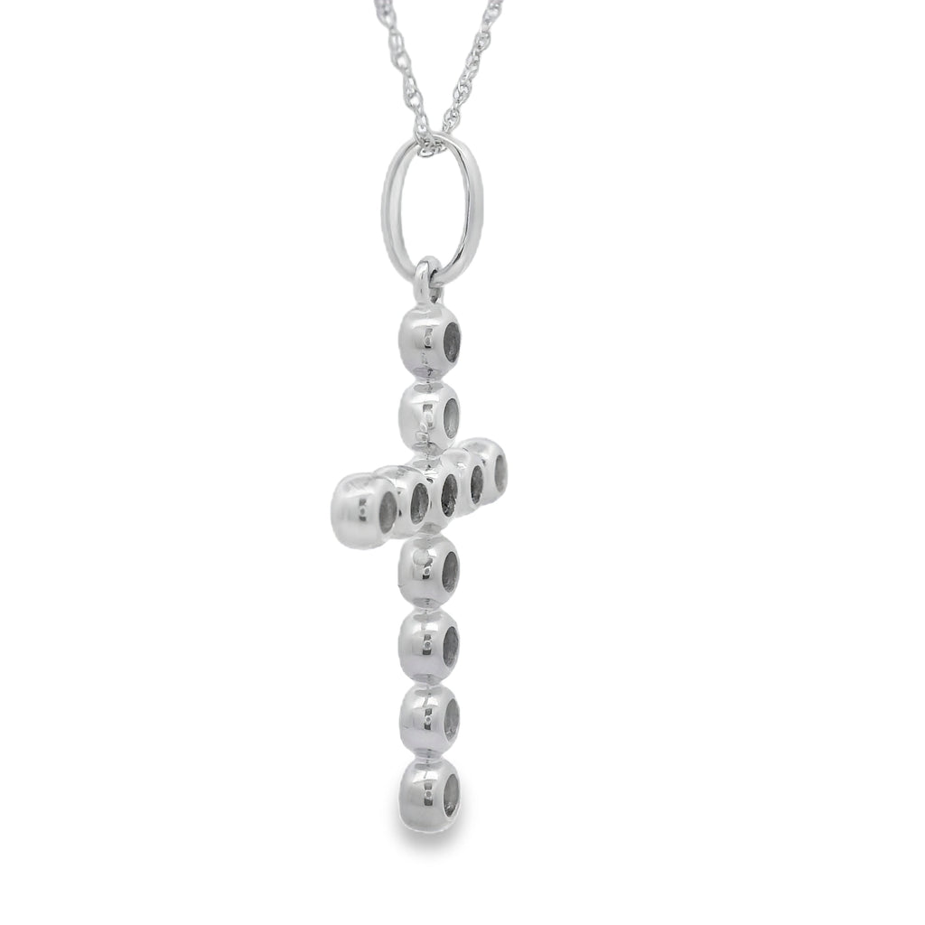 .31ct Diamond Cross Religious Pendant 14KT White Gold